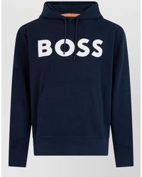BOSS - Cotton Logo-Print High-Collar Long-Sleeve Sweatshirt - Lyst