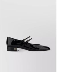 Miu Miu - Leather Block Heel Pumps With Double Strap - Lyst