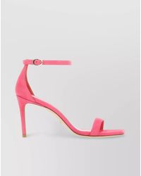 Stuart Weitzman - Suede Curve 85 Sandals With Italian Heel - Lyst