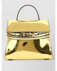 Moschino - Tie Me Structured Metallic Shoulder Bag - Lyst