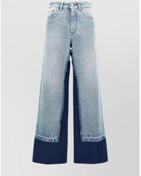 MM6 by Maison Margiela - Denim Contrast-Panel Wide-Leg Jeans - Lyst