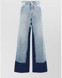 MM6 by Maison Margiela - Contrast Insert Denim Wide-Leg Trousers - Lyst