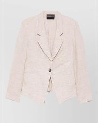 Emporio Armani - Tailored Jacket Long Sleeves Back Tie Detail - Lyst