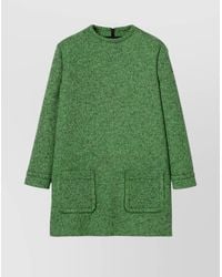 Gucci - Crewneck Long-Sleeve Mini Dress - Lyst