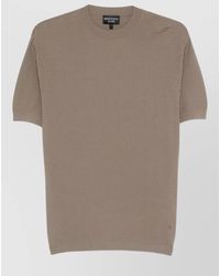 Emporio Armani - Short Sleeve Chevron Knit Top Neckline - Lyst