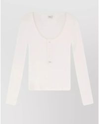 Chloé - Ribbed Cotton Henley Top - Lyst