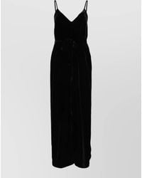 Gold Hawk - Velvet V-Neck Sleeveless Wide-Leg Jumpsuit - Lyst