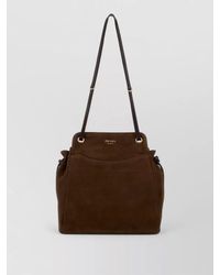 Prada - Suede Medium Carry Bucket Shoulder Bag - Lyst
