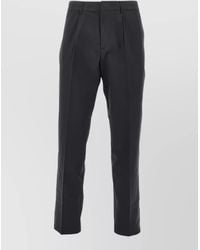 Emporio Armani - Cotton Chino Trousers Pleats Belt Loops Pockets - Lyst