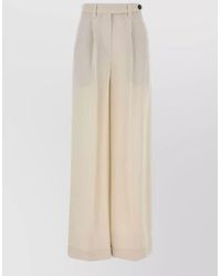 Brunello Cucinelli - Viscose Blend Wide Leg Tailored Pant - Lyst
