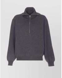 Balenciaga - High-Neck Wool Zip-Up Jumper - Lyst