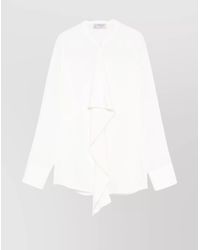 Alberto Biani - Silk Ruffled Long-Sleeve Shirt - Lyst
