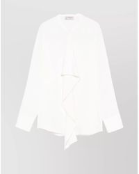 Alberto Biani - Silk Ruffled Long-Sleeve Shirt - Lyst