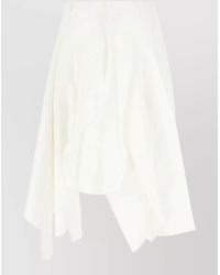 Niccolò Pasqualetti - Linen Blend Skirt Asymmetric Hem Belt Loops - Lyst