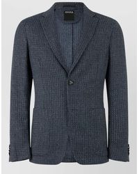 ZEGNA - Single Breasted Cashmere Silk Linen Jacket Slim - Lyst