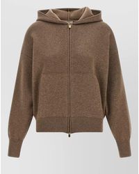 Agnona - Cashmere Wool Silk Hooded Zip Sweater - Lyst