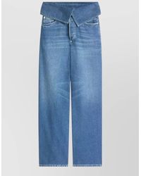 Dries Van Noten - Denim Folded-Waist Wide-Leg Jeans - Lyst
