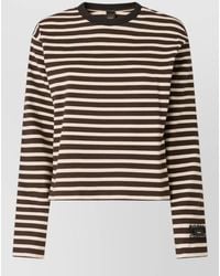 Pinko - Long Sleeve Crew Neck Striped Top - Lyst