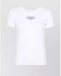 Marine Serre - Organic Cotton Slim-Fit Logo-Embroidered T-Shirt - Lyst
