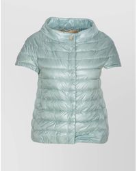 Herno - Puffer Jacket With High Collar And Short Sleeves - Lyst