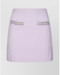 Self-Portrait - Crystal-Embellished Knit Mini Skirt - Lyst