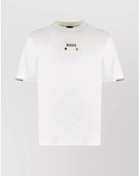 BOSS - Cotton Ribbed Crew-Neck T-Shirt - Lyst