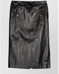 McQueen - Leather Low-Rise Pencil Skirt - Lyst