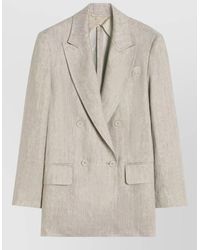 Max Mara - Tailored Double Breasted Jacket Notch Lapel - Lyst