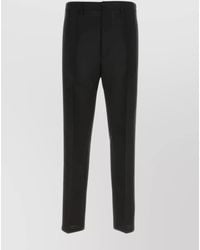 Prada - Mohair Wool Straight-Leg Trousers - Lyst
