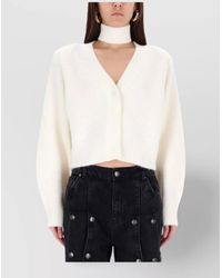 ROTATE BIRGER CHRISTENSEN - V-Neck Long Sleeve Cropped Knitwear - Lyst