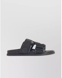 Moncler - Flat Sole Leather Blend Sandals - Lyst