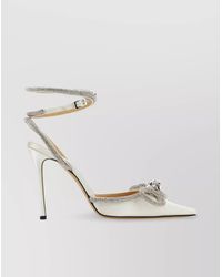 Mach & Mach - Satin Stiletto Heel Pointed Toe Pumps - Lyst