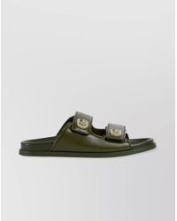 Gucci - Leather Crystal-Embellished Sandals - Lyst