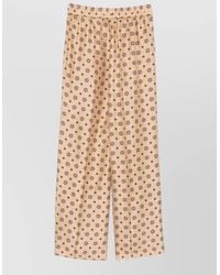 Alberto Biani - Printed Silk Wide-Leg Trousers - Lyst