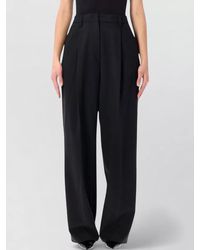 Thelatest - Wide Leg Pants Belt Loops Pleated Front - Lyst