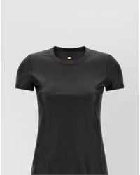 Stouls - Lamb Leather Crewneck Short-Sleeve T-Shirt - Lyst