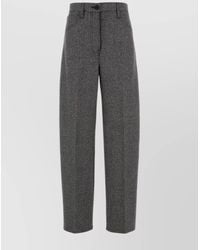 Prada - Embroidered Glencheck Straight Trousers - Lyst