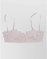 LA ROSE - Striped Cotton Bralette Top Soft Cup - Lyst