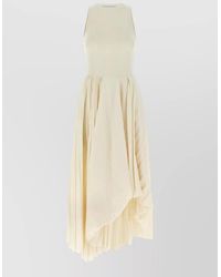 McQueen - Cotton Sleeveless Asymmetric Midi Dress - Lyst