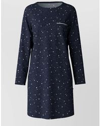 CALIDA - Long Sleeve Dress Star Print Pockets - Lyst