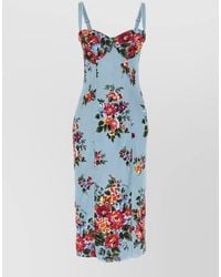 Dolce & Gabbana - Mazzo Di Fiori Floral Midi Dress - Lyst
