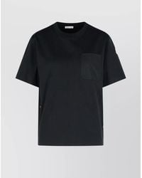 Moncler - Cotton Crew Neck T-Shirt With Pocket And Buttons - Lyst