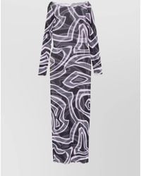 PUCCI - Maxi Dress With Abstract Pattern And Long Sleeves - Lyst