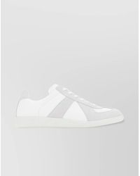 Maison Margiela - Leather And Suede Low-Top Sneakers - Lyst