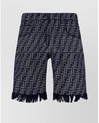 Fendi - Denim Logo-Jacquard Bermuda Shorts - Lyst