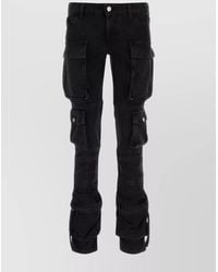 The Attico - Denim Low-Rise Slim Cargo Jeans - Lyst