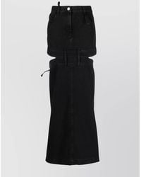 The Attico - Denim Cutout High-Rise Maxi Skirt - Lyst