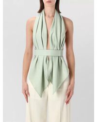 Alberta Ferretti - Alberta Ferretti Draped Scarf-Effect Top - Lyst