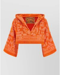 Zimmermann - Solstice Cropped Hooded Jacket Wide Sleeves - Lyst
