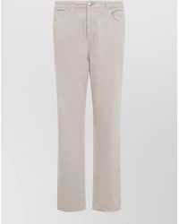 Brunello Cucinelli - Cotton Corduroy Chino Straight Leg Pants - Lyst